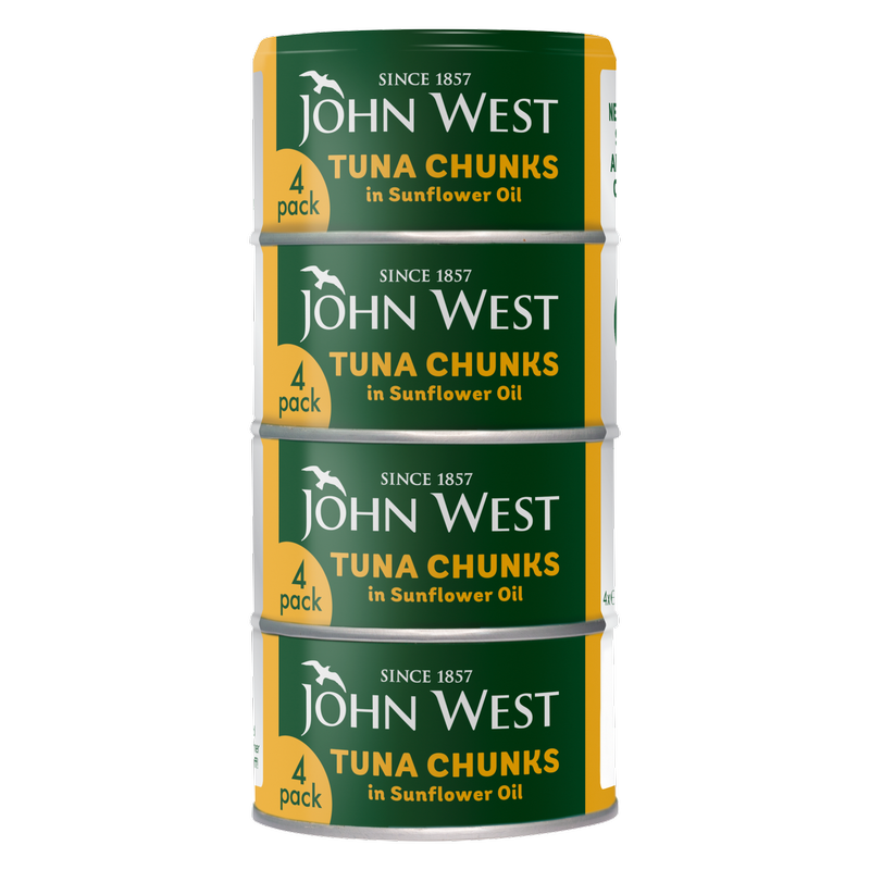 John West Tuna Chunks In Sunflower, 4 x 125g