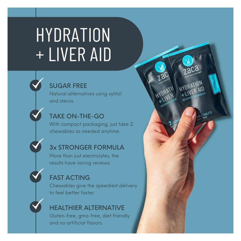 Zaca Hydration + Liver Aid Chewables 2ct