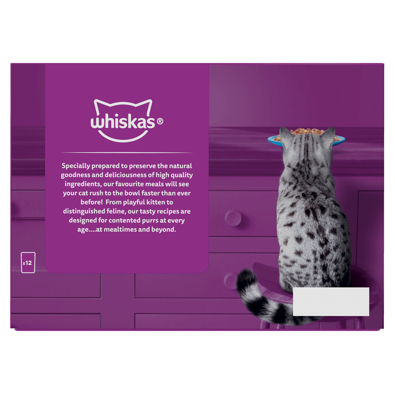 Whiskas 1+ Cat Pouches Fish Favourites in Jelly, 12 x 85g