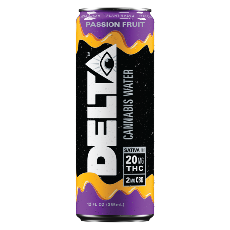 Delta 20mg THC Passion Fruit Cannabis Water 8pk 12oz Can