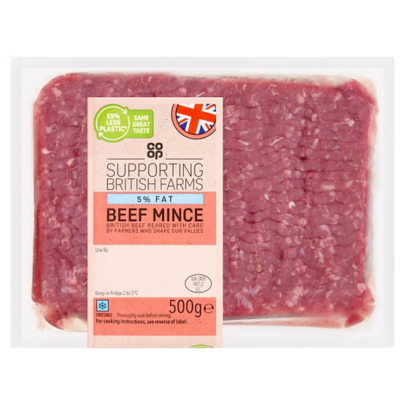 Co-op 5% Fat British Lean Beef Mince, 500g