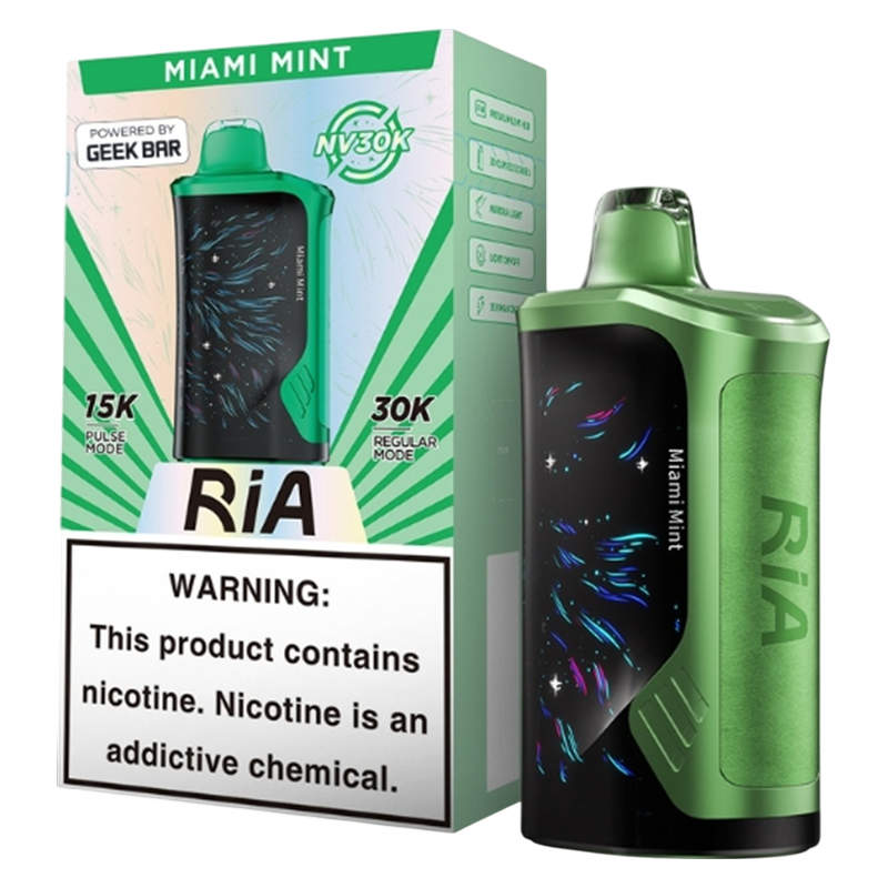 Ria Powered By Geek Bar NV30K Miami Mint 5% 15ml Disposable Vape