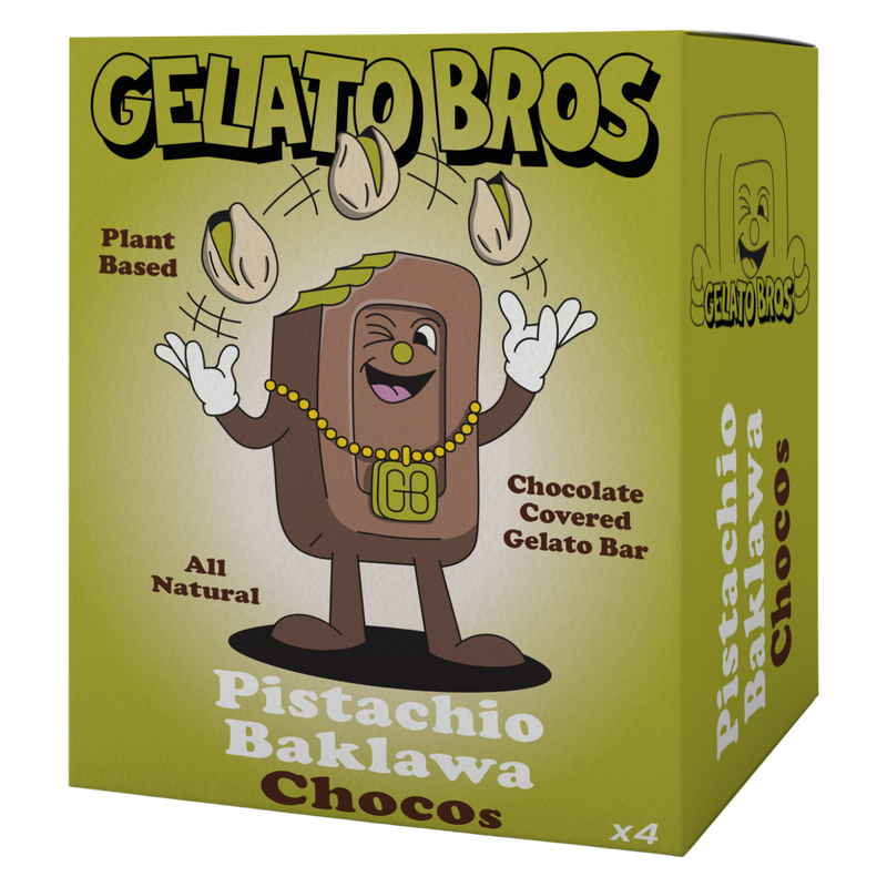 Gelato Bros Pistachio Baklawa Chocos, 4 x 50ml