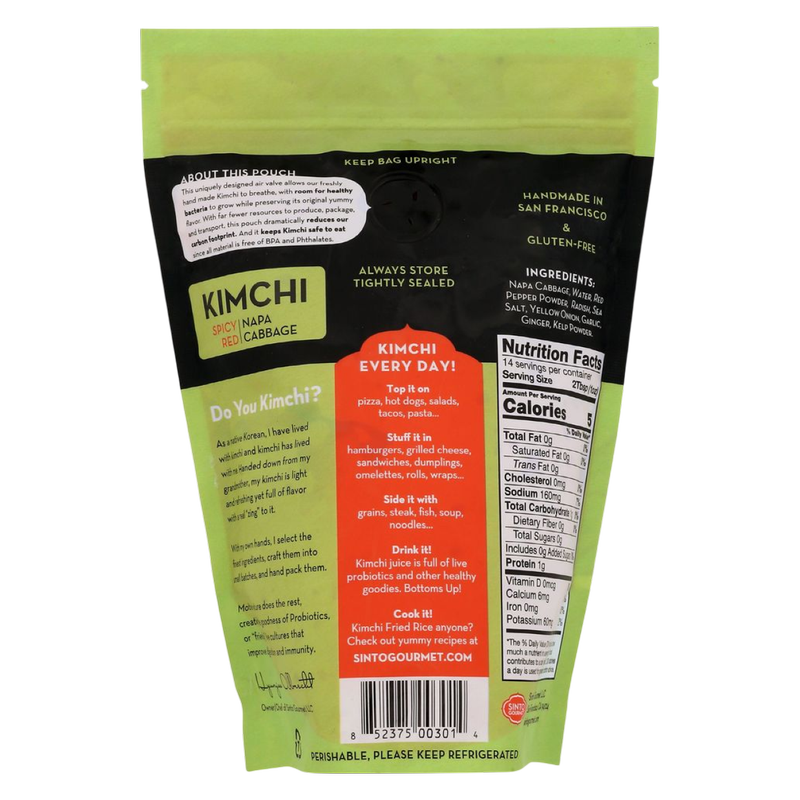 Sinto Gourmet Spicy Red Napa Cabbage Kimchi, 14 oz