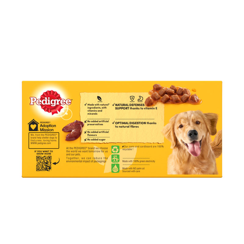 Pedigree Adult Wet Dog Food Tins Mixed in Gravy, 6 x 400g