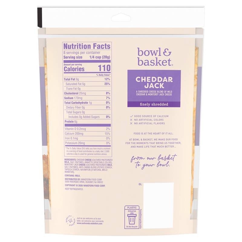 Bowl & Basket Shredded Cheddar Jack Cheese - 8oz
