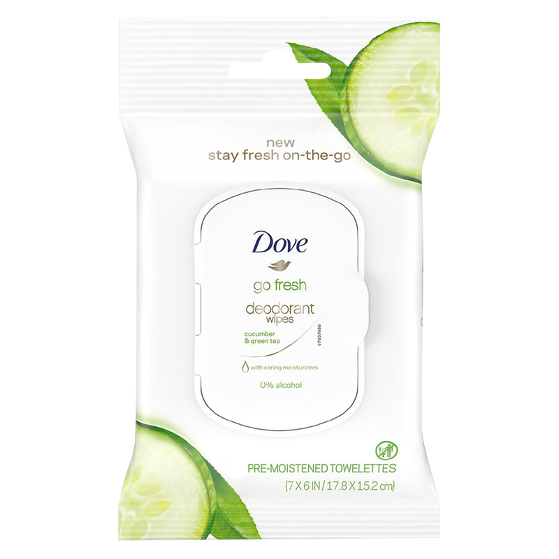 Dove Cucumber & Green Tea Deodorant Wipes 10ct
