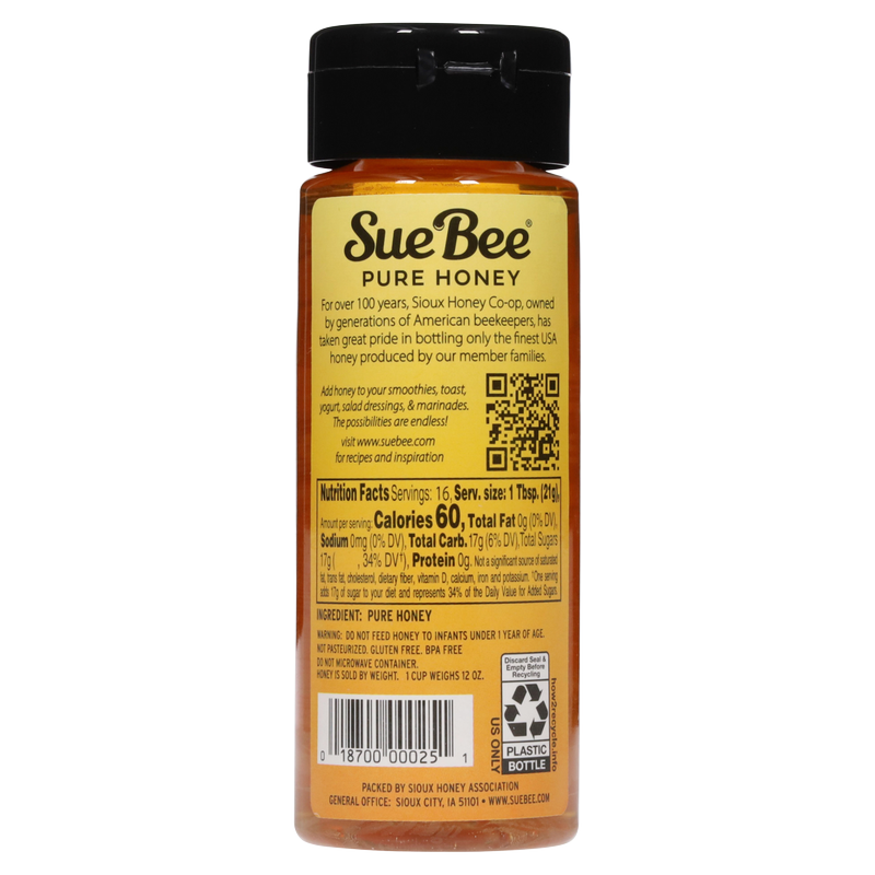 Sue Bee Squeeze Bottle Honey 12oz