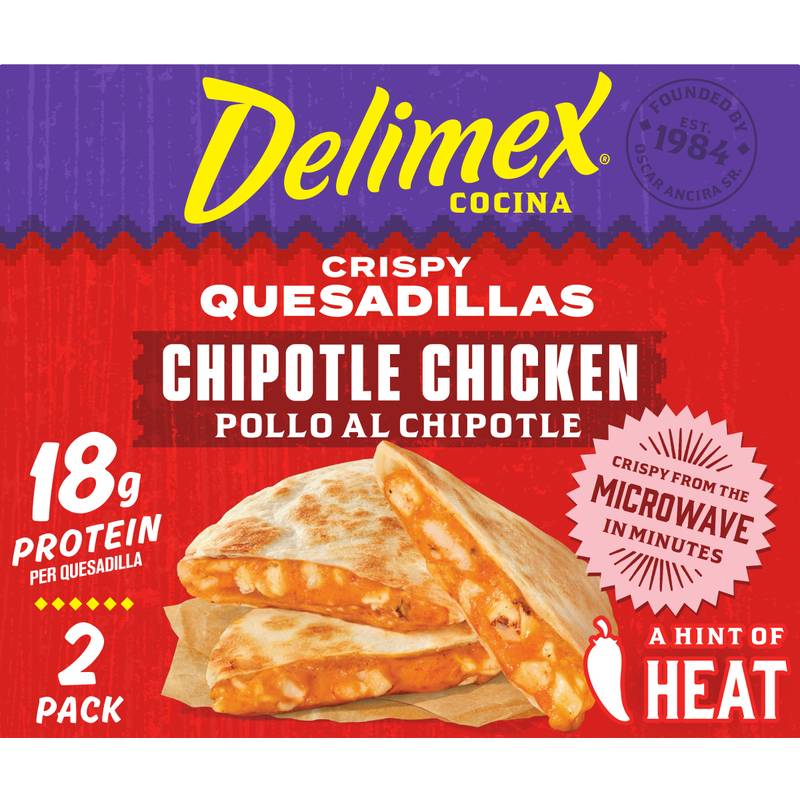 Delimex Chipotle Chicken Crispy Quesadillas, 8oz. 