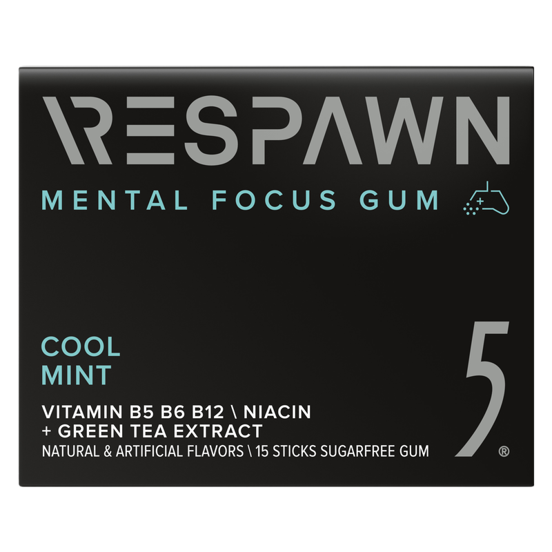 5 Gum Respawn Cool Mint Chewing Gum, 15-Stick
