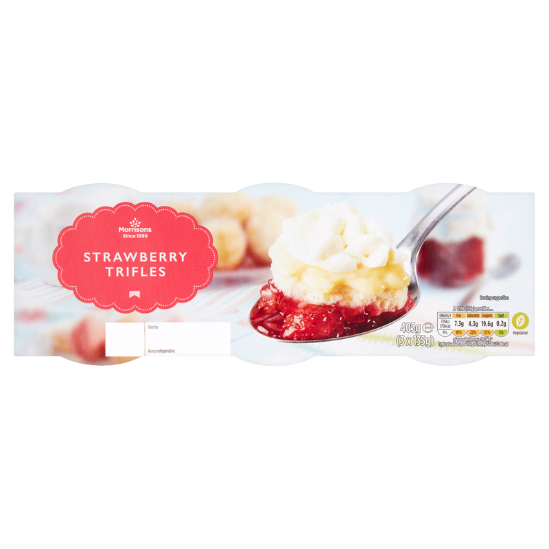 Morrisons Strawberry Trifle, 3 x 135g