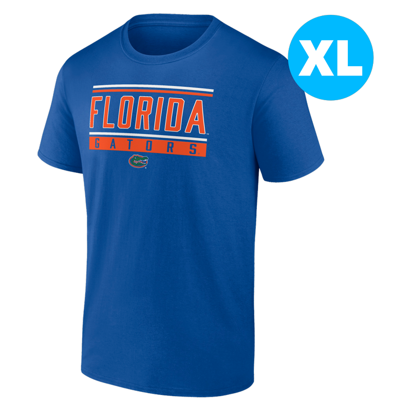 University of  Florida Fundamentals Cotton Stripe and Block Short Sleeve Tee-Size XL