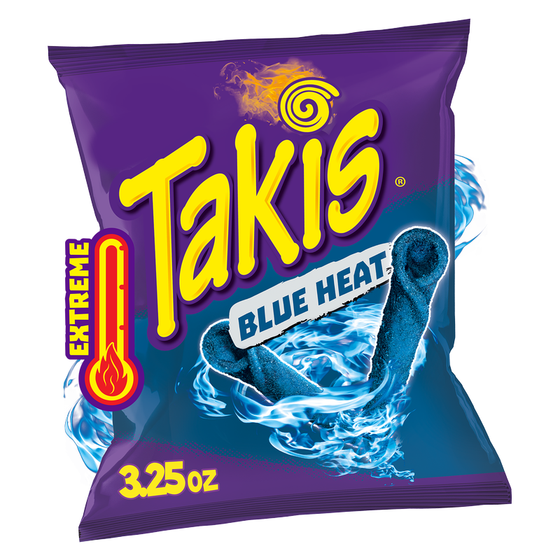 Takis Blue Heat Spicy Rolled Tortilla Chips Snack Size Bag 3.25oz