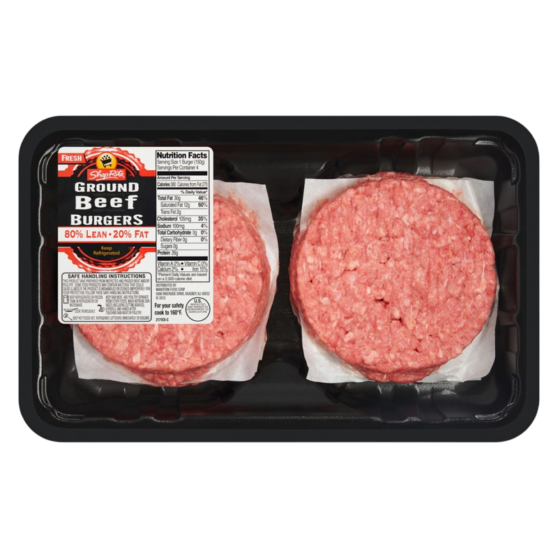 ShopRite 80% Ground Beef Patties - 1lb