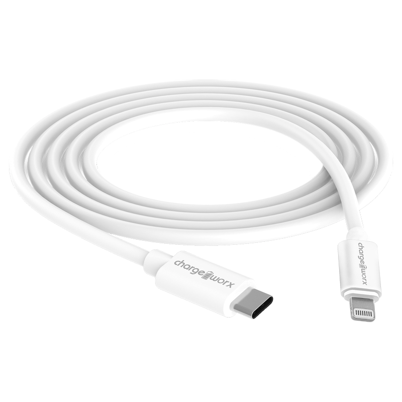 Chargeworx Lighting to USB-C iPhone 12 Cable 3ft White
