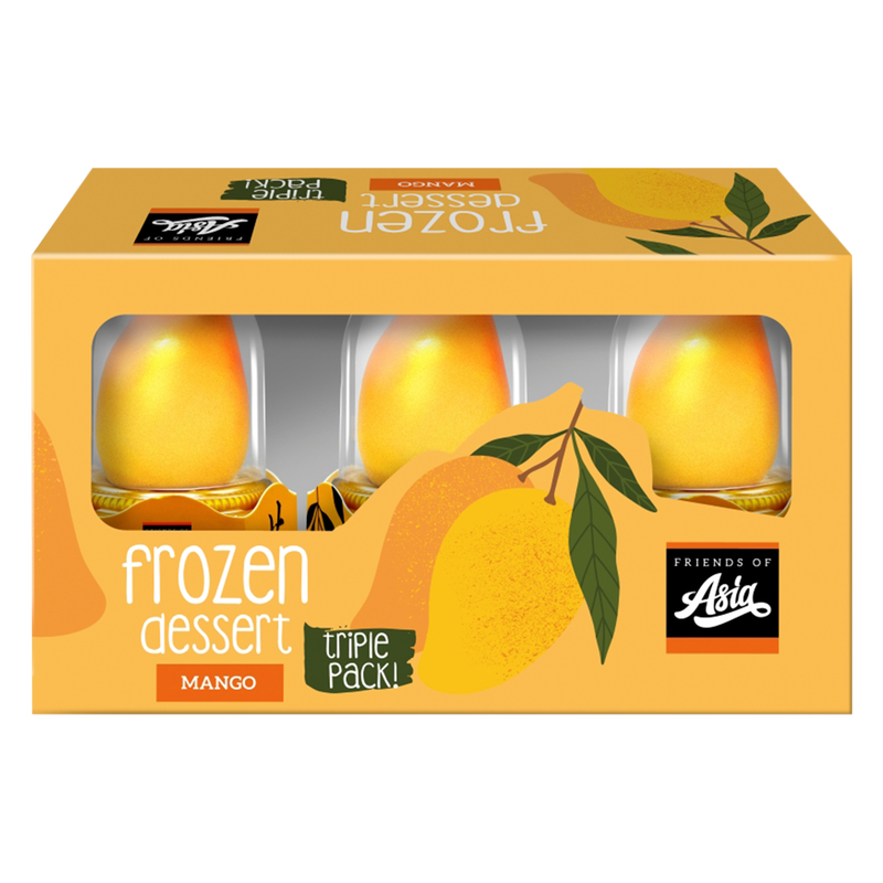 Friends of Asia Mango Frozen Dessert, 3 x 75g