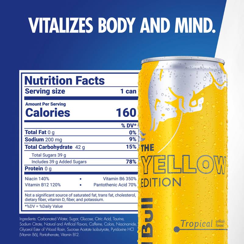 Red Bull Energy Drink The Yellow Edition Tropical 24pk 12oz Can