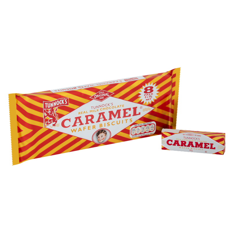 Tunnocks Caramel Wafer Biscuits, 8 x 30g