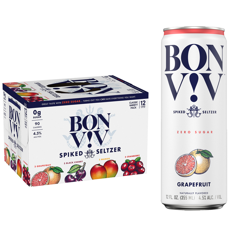 BON VIV Spiked Seltzer Variety 12pk 12oz Can 4.5% ABV