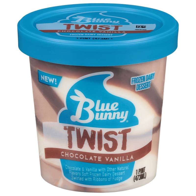 Blue Bunny Chocolate Vanilla Twist Pint 16 fl oz.