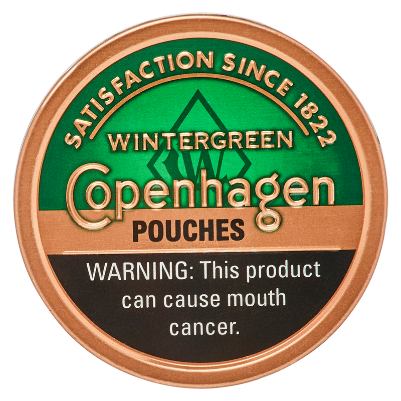 Copenhagen Wintergreen Chewing Tobacco Pouches 0.82oz
