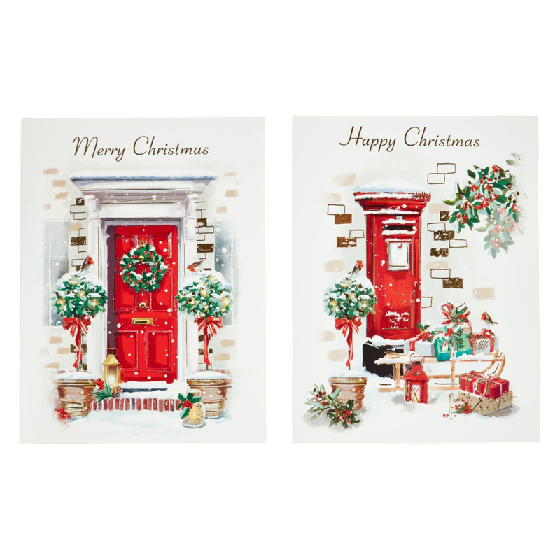 Morrisons Duo Red Door And Post Box Cards, 10pcs