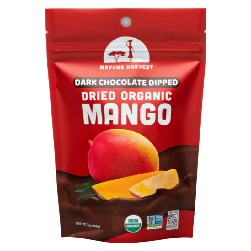 Mavuno Organic Dried Chocolate Covered Mango, 3oz