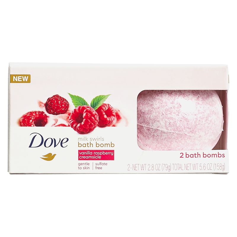 Dove Vanilla Raspberry Creamsicle Bath Bombs 2ct