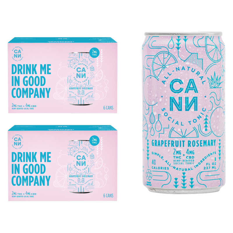 Cann Grapefruit Rosemary 2mg THC 4mg CBD Seltzer 12pk 8oz Can