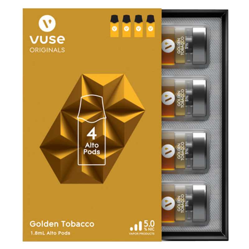 Vuse Alto Pod Golden Tobacco 5% Nicotine 4ct