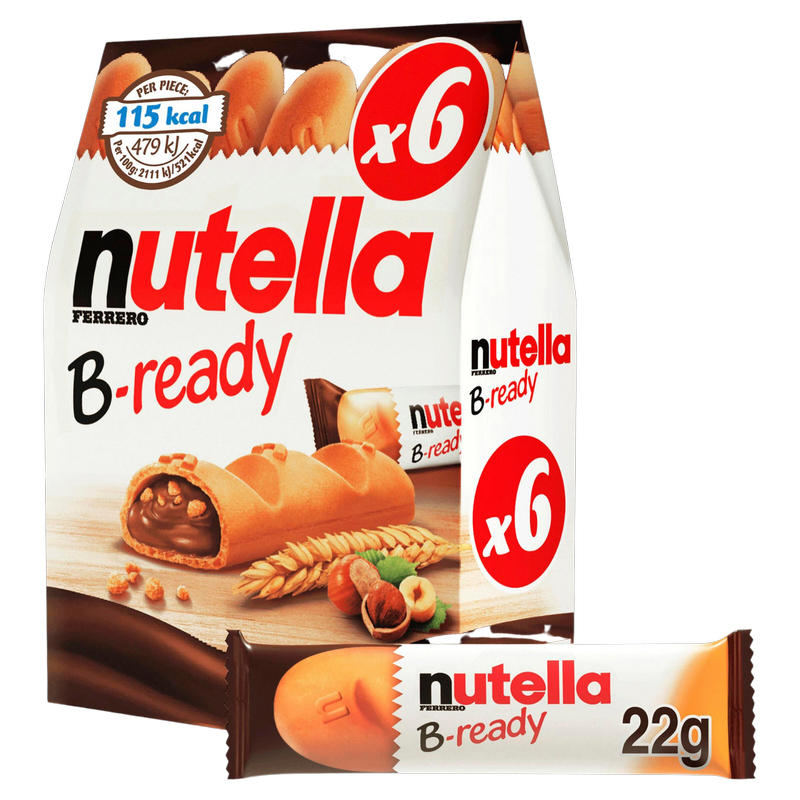 Nutella B-ready Chocolate Wafer Bars, 132g