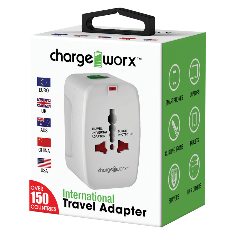 Chargeworx International 4-in-1 Worldwide Voltage Travel Adaptor