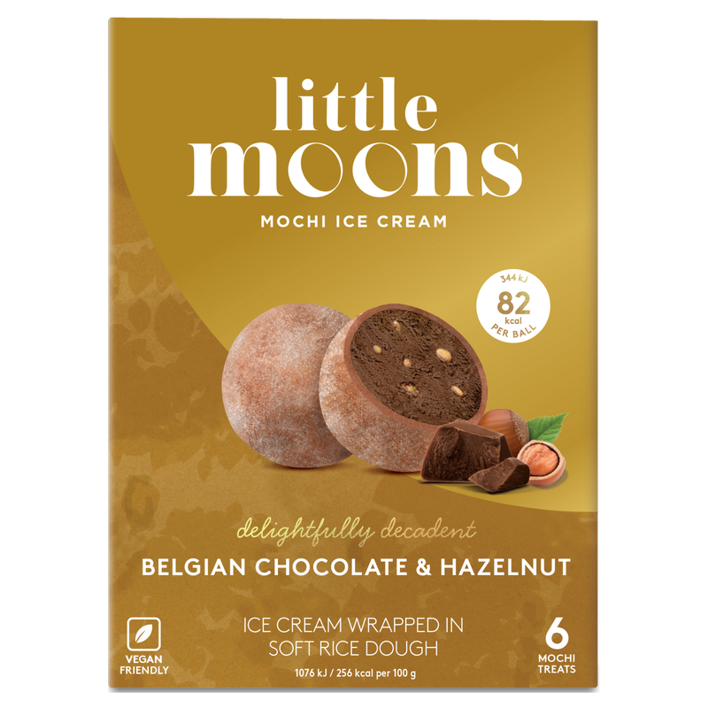 Little Moons Vegan Belgian Chocolate & Hazelnut Mochi Ice Cream, 192g