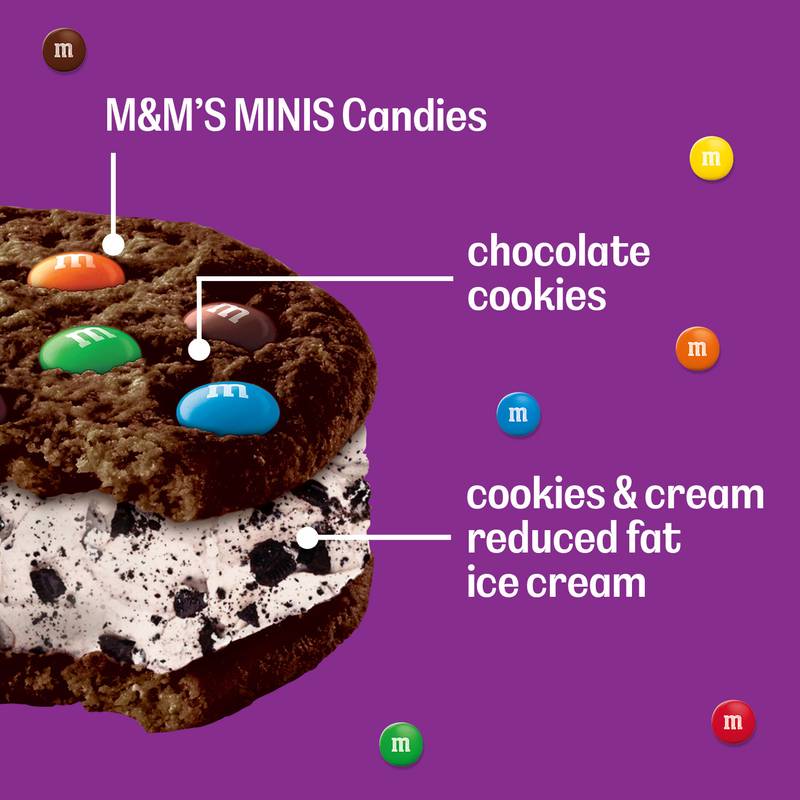 M&M'S Cookies and Cream Ice Cream Cookie Sandwiches, 4ct