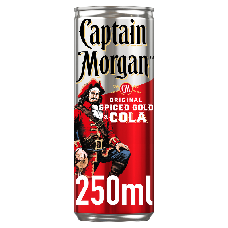 Captain Morgan Spiced Rum & Cola, 250ml