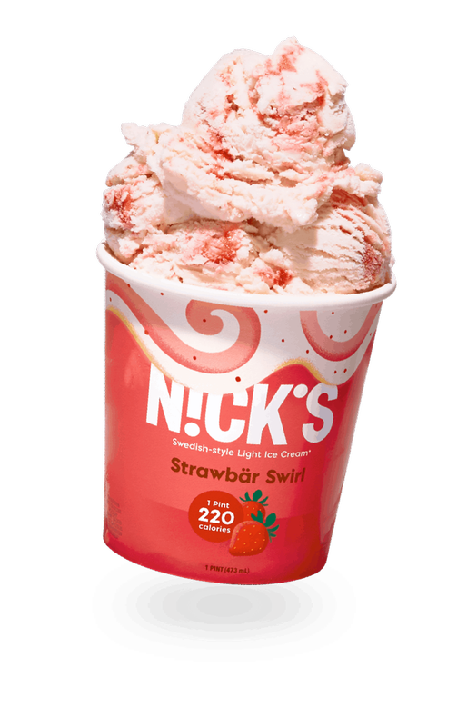 N!ck's Ice Cream Strawbar Swirl, 1 pint