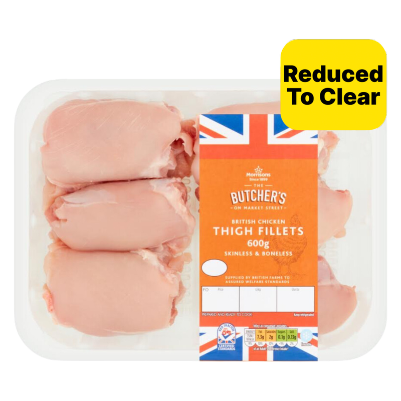 Reduced - Morrisons Skinless & Boneless Chicken Thigh Fillets, 600g