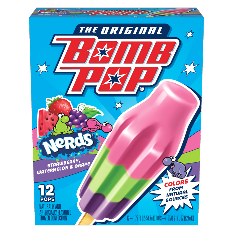 Bomb Pop NERDS Ice Pop, 12 Pack