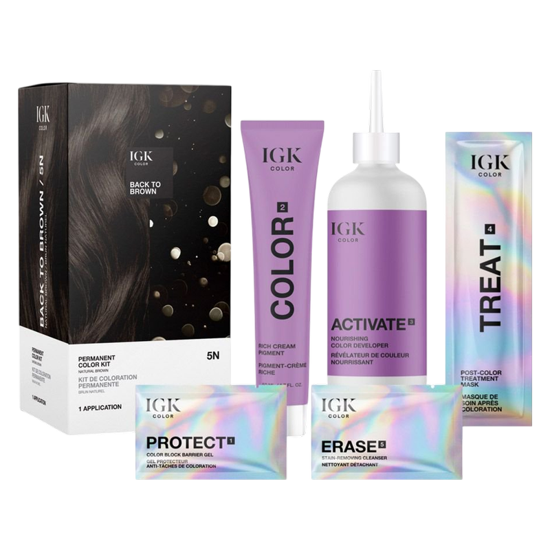 IGK PERMANENT COLOR KIT Back to Brown- Natural Brown 5N