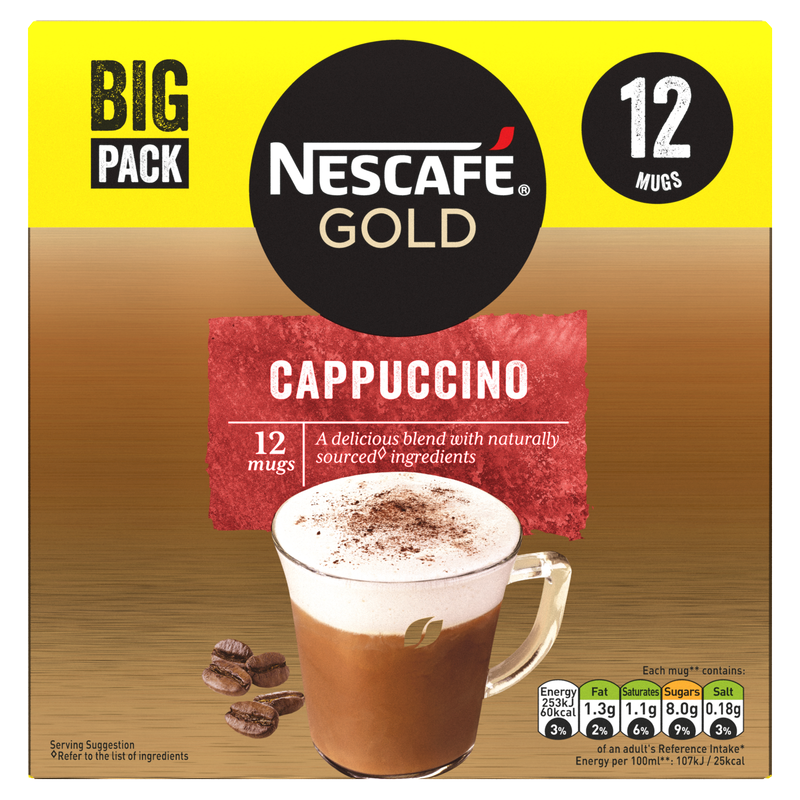 Nescafe Gold Cappuccino 12 Sachets, 186g