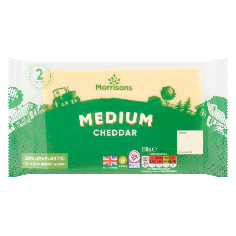 Morrisons Medium White Cheddar, 400g