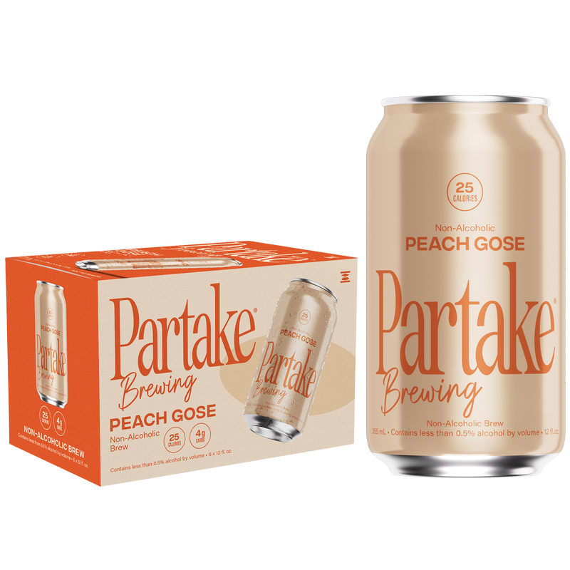 Partake Brewing Peach Gose Non-Alcoholic 6pk 12oz Can 0.5% Abv