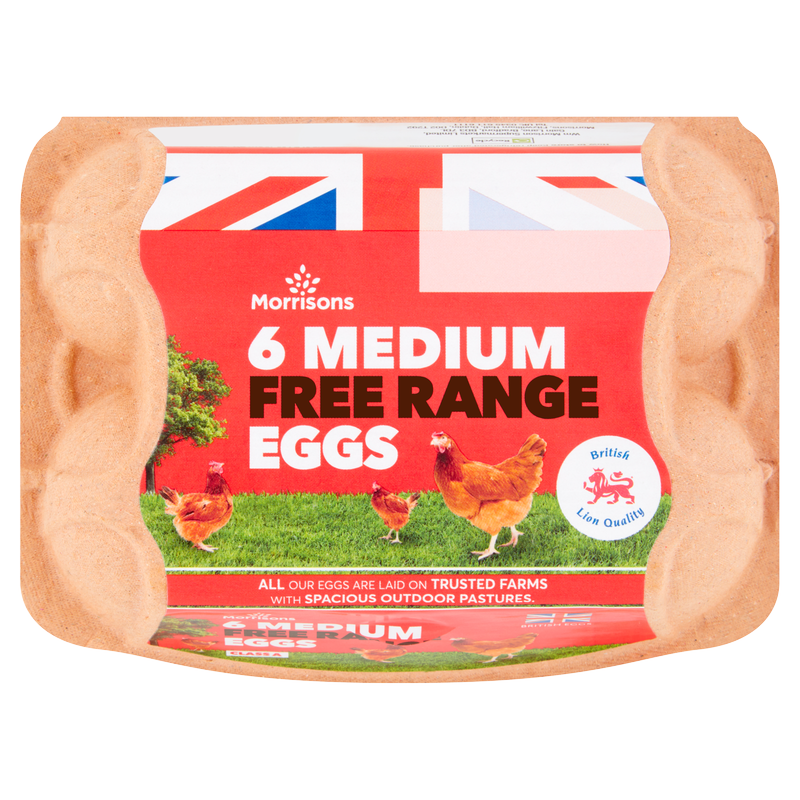 Morrisons Medium Free Range Eggs, 6pcs