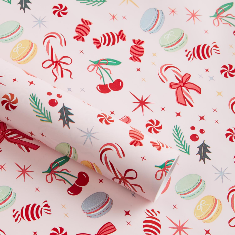 Morrisons Candy Cane Roll Wrap 4m, 1pcs
