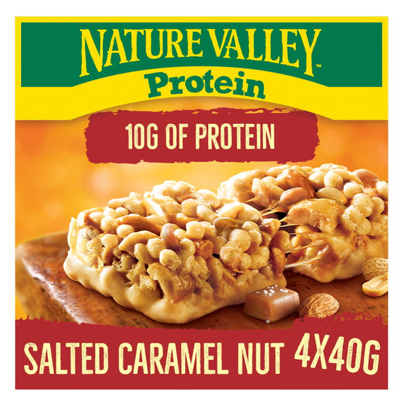 Nature Valley Protein Salted Caramel Nut Bar, 4 x 40g