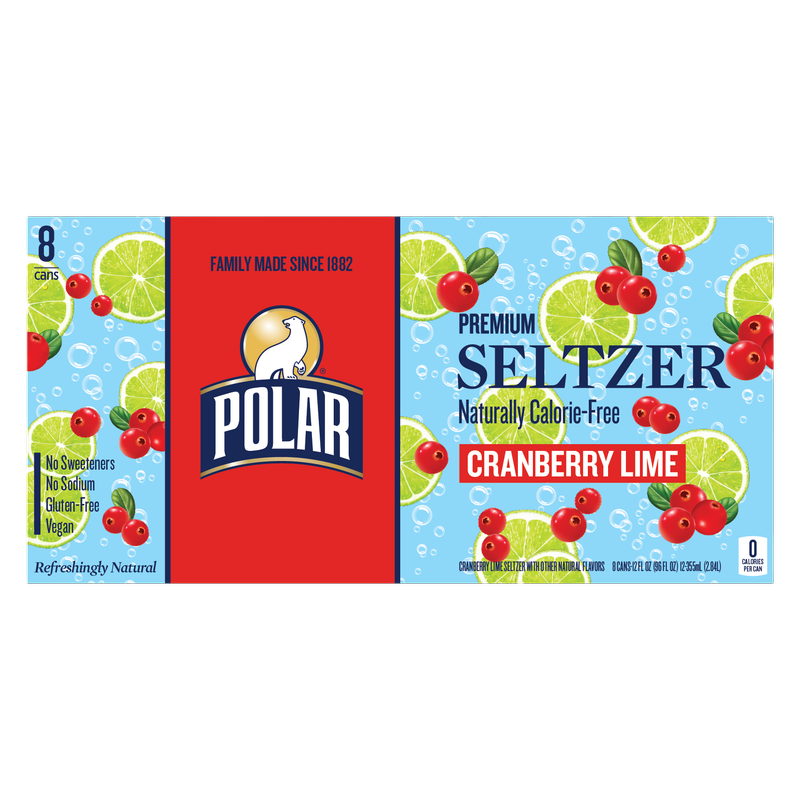 Polar Cranberry Lime Seltzer 8pk 12oz Can