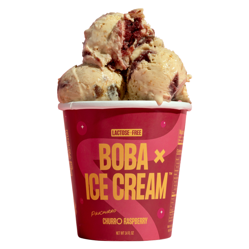 Boba x Ice Cream Churro Raspberry Pint