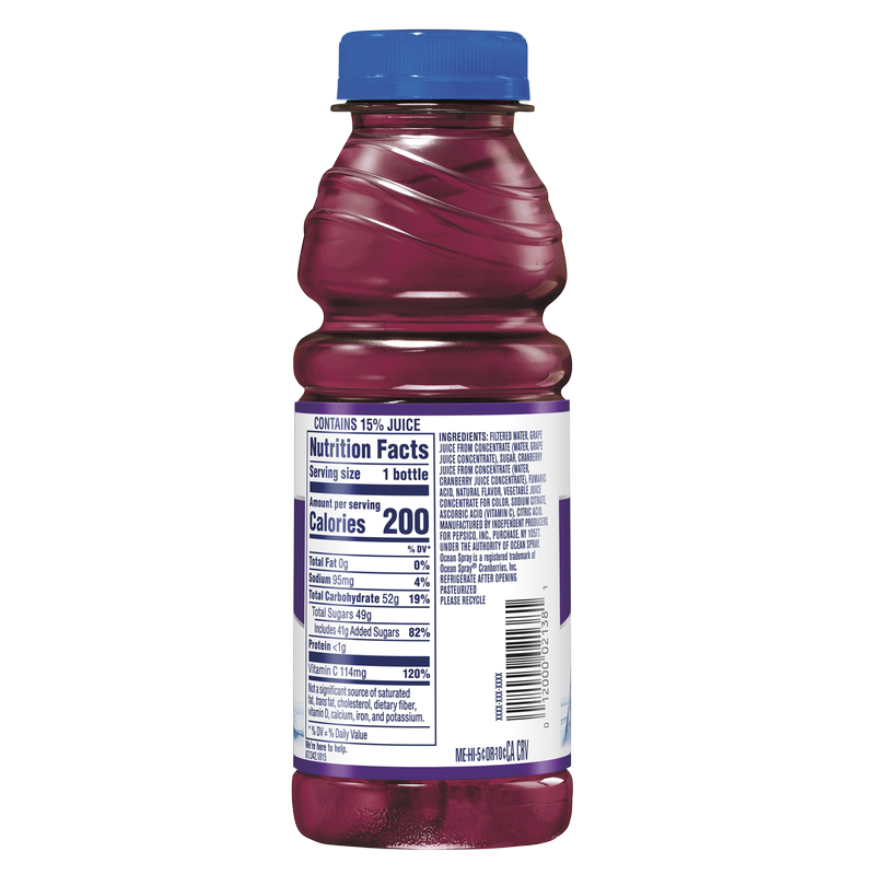 Ocean Spray Cranberry Grape Juice 15.2oz Btl