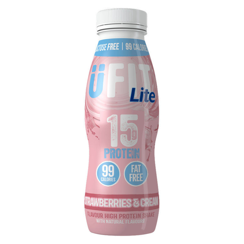 Ufit Lite High Protein Shake Drink Strawberries & Cream, 310ml