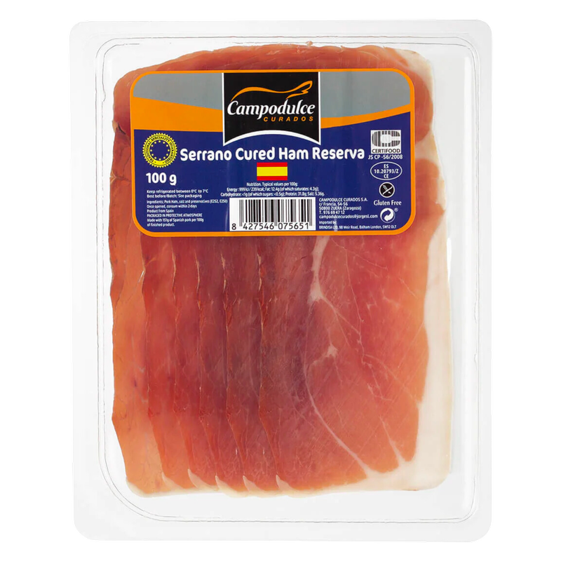 Campodulce Serrano Ham Slices, 100g